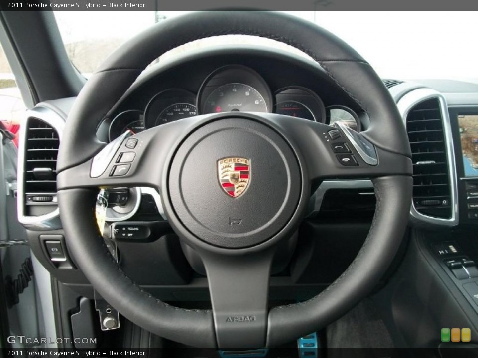 Black Interior Steering Wheel for the 2011 Porsche Cayenne S Hybrid #44816216