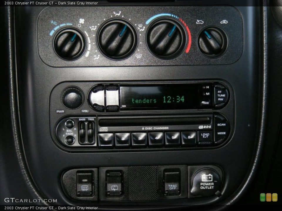 Dark Slate Gray Interior Controls for the 2003 Chrysler PT Cruiser GT #44818308