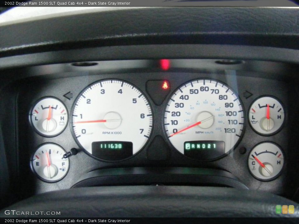 Dark Slate Gray Interior Gauges for the 2002 Dodge Ram 1500 SLT Quad Cab 4x4 #44819544