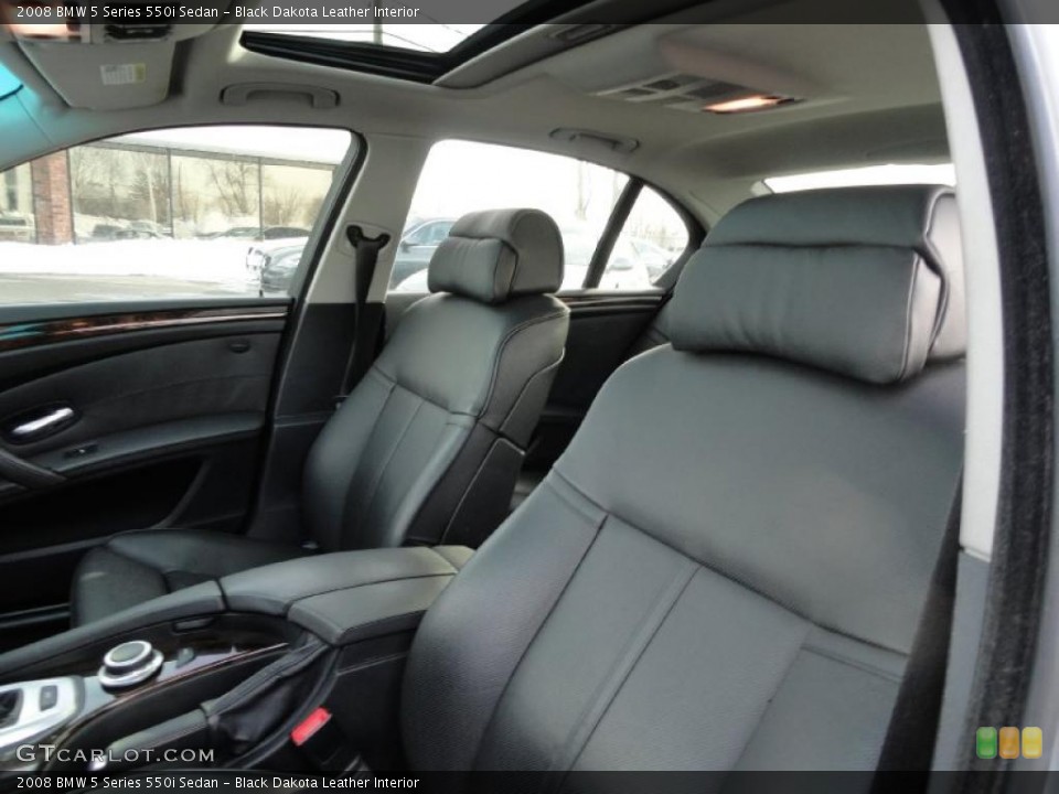 Black Dakota Leather Interior Sunroof for the 2008 BMW 5 Series 550i Sedan #44822268