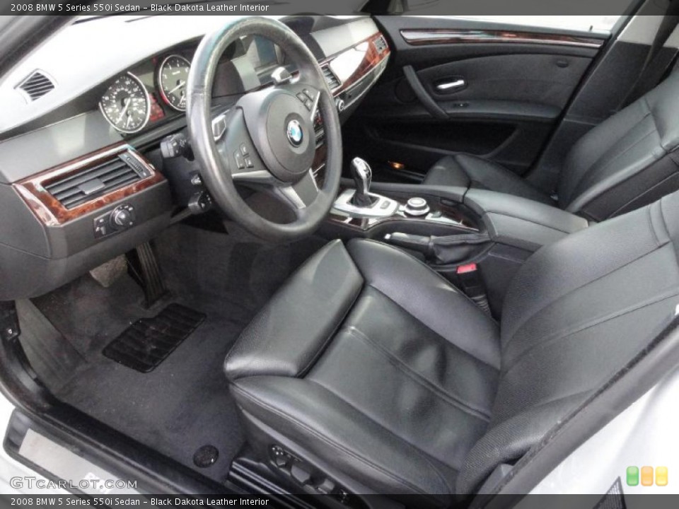 Black Dakota Leather Interior Photo for the 2008 BMW 5 Series 550i Sedan #44822284