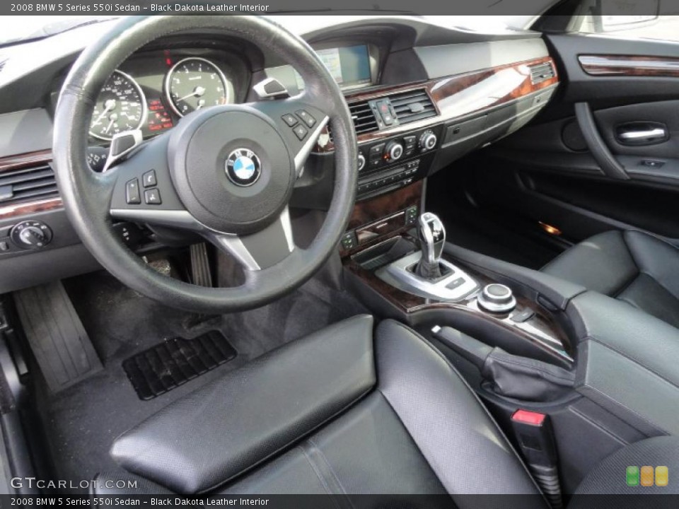 Black Dakota Leather Interior Dashboard for the 2008 BMW 5 Series 550i Sedan #44822300