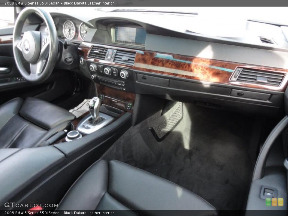 Black Dakota Leather Interior Dashboard for the 2008 BMW 5 Series 550i Sedan #44822316