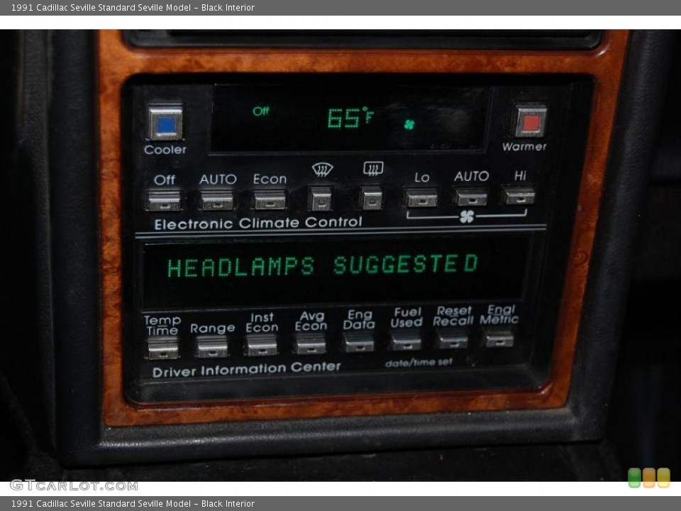 Black Interior Controls for the 1991 Cadillac Seville  #44829724