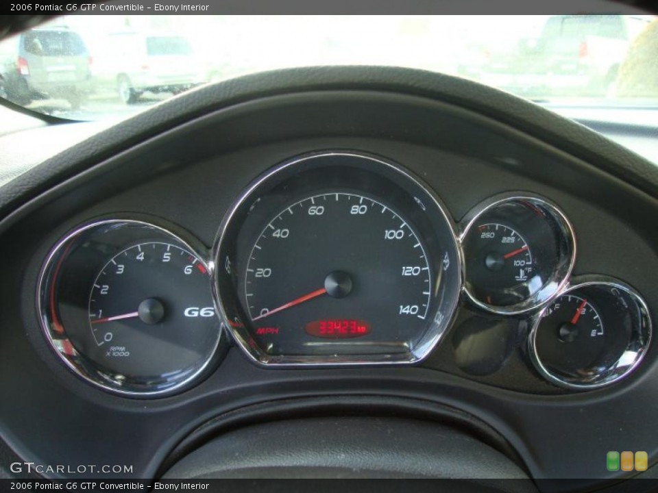 Ebony Interior Gauges for the 2006 Pontiac G6 GTP Convertible #44832652