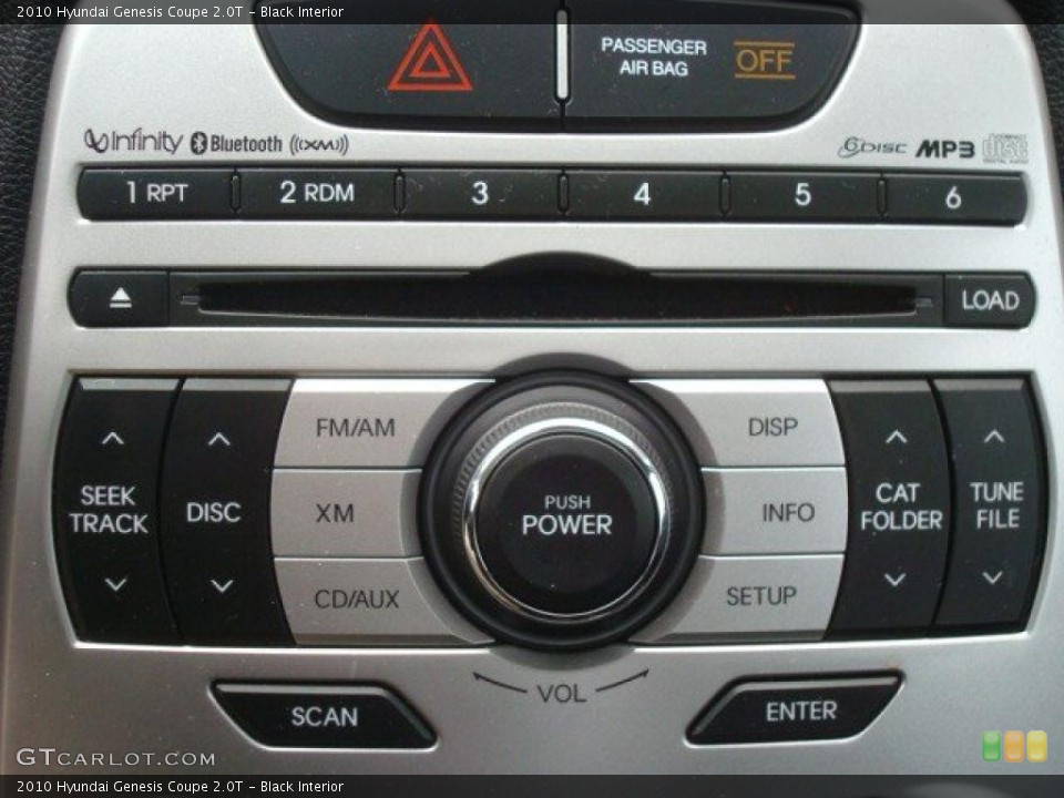 Black Interior Controls for the 2010 Hyundai Genesis Coupe 2.0T #44837628