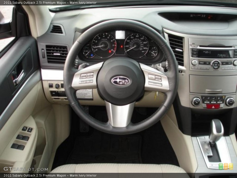 Warm Ivory Interior Steering Wheel for the 2011 Subaru Outback 2.5i Premium Wagon #44838072