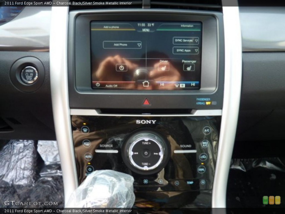 Charcoal Black/Silver Smoke Metallic Interior Controls for the 2011 Ford Edge Sport AWD #44838200