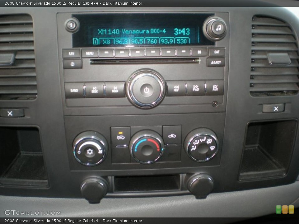 Dark Titanium Interior Controls for the 2008 Chevrolet Silverado 1500 LS Regular Cab 4x4 #44841328