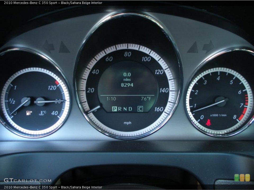 Black/Sahara Beige Interior Gauges for the 2010 Mercedes-Benz C 350 Sport #44841828