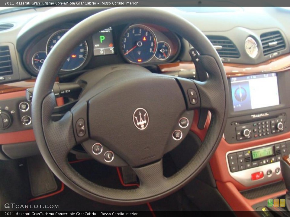 Rosso Corallo Interior Steering Wheel for the 2011 Maserati GranTurismo Convertible GranCabrio #44844448