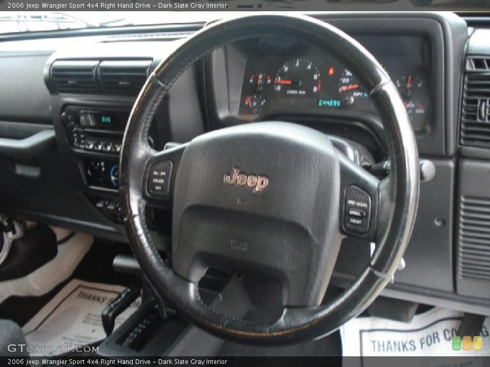 Dark Slate Gray Interior Steering Wheel for the 2006 Jeep Wrangler Sport 4x4 Right Hand Drive #44863437