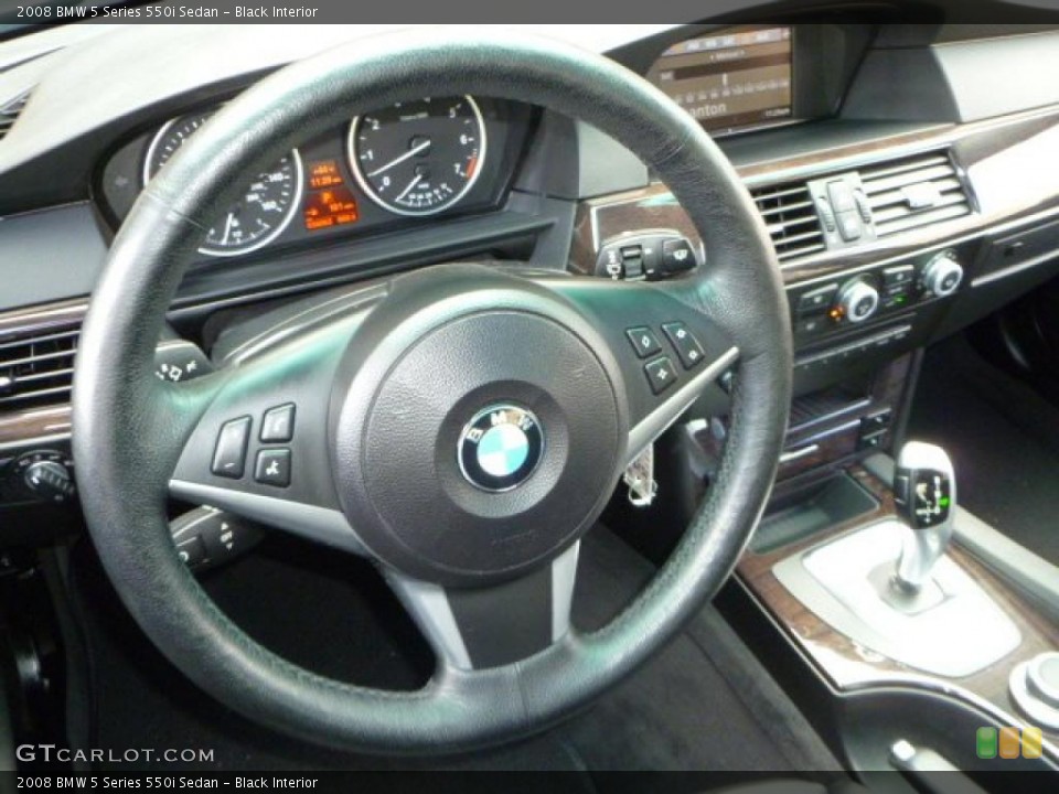Black Interior Steering Wheel for the 2008 BMW 5 Series 550i Sedan #44869796