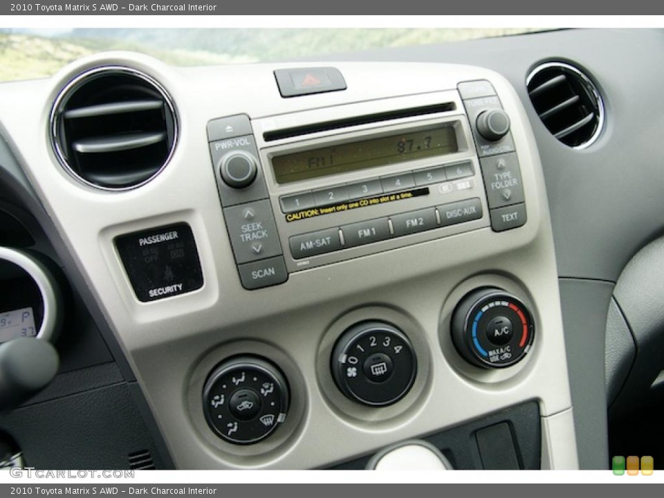 Dark Charcoal Interior Controls for the 2010 Toyota Matrix S AWD #44874685