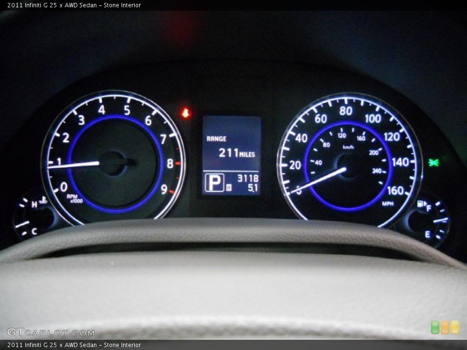Stone Interior Gauges for the 2011 Infiniti G 25 x AWD Sedan #44875685