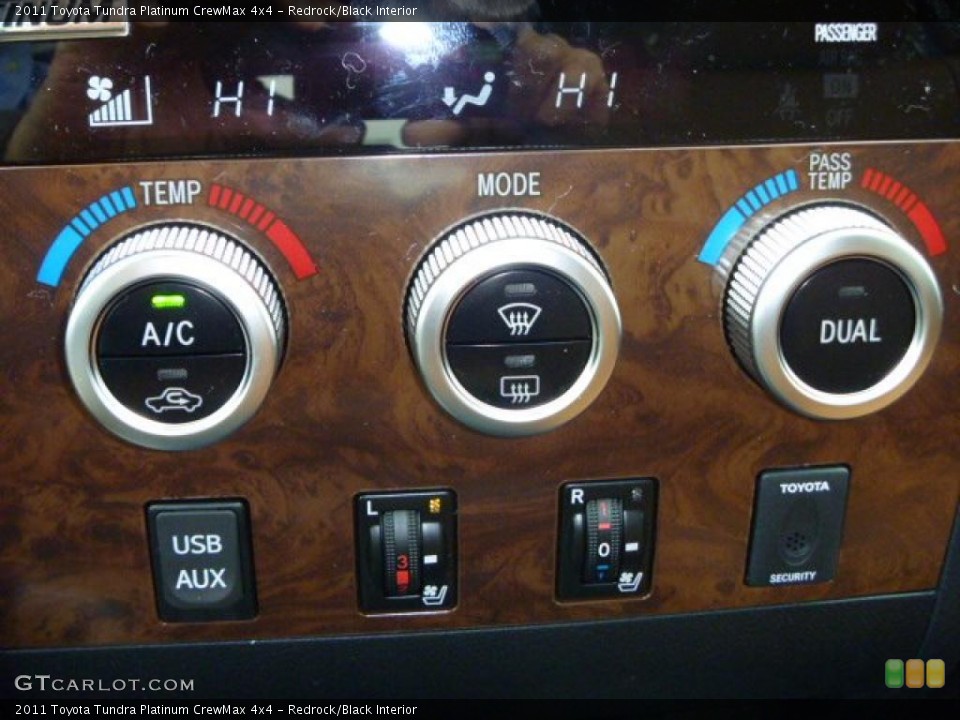 Redrock/Black Interior Controls for the 2011 Toyota Tundra Platinum CrewMax 4x4 #44879005