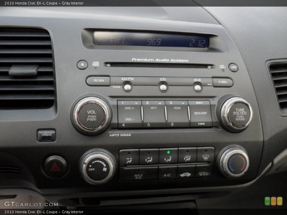Gray Interior Controls for the 2010 Honda Civic EX-L Coupe #44881317