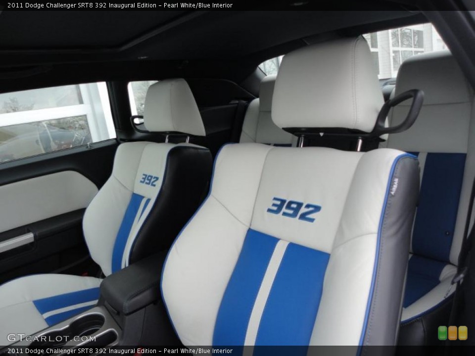 Pearl White/Blue Interior Photo for the 2011 Dodge Challenger SRT8 392 Inaugural Edition #44883961