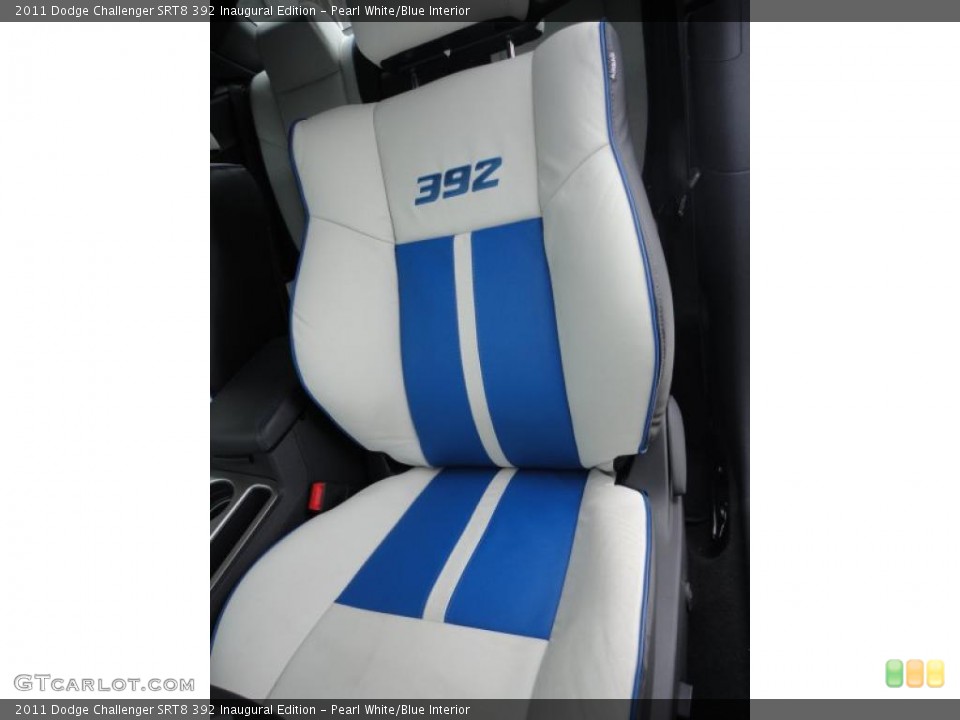 Pearl White/Blue Interior Photo for the 2011 Dodge Challenger SRT8 392 Inaugural Edition #44883973
