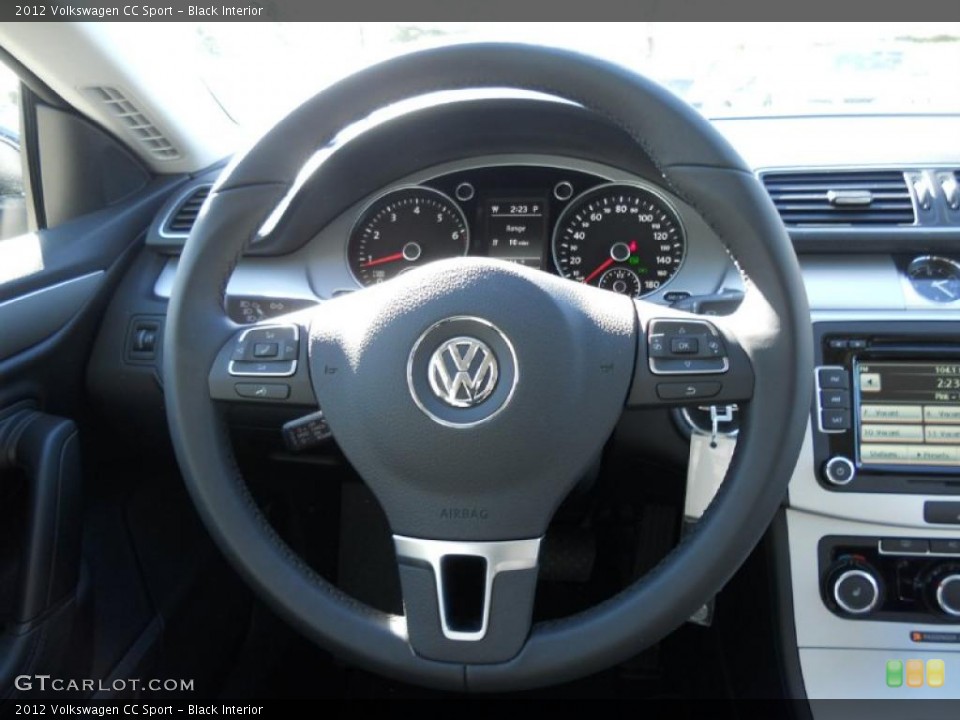 Black Interior Steering Wheel for the 2012 Volkswagen CC Sport #44884489