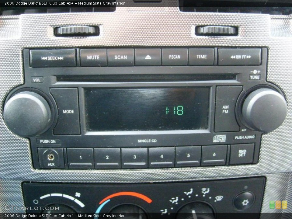Medium Slate Gray Interior Controls for the 2006 Dodge Dakota SLT Club Cab 4x4 #44885517