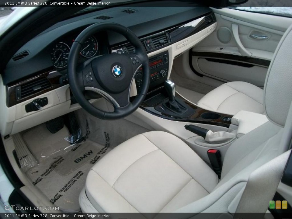 Cream Beige Interior Prime Interior for the 2011 BMW 3 Series 328i Convertible #44887649