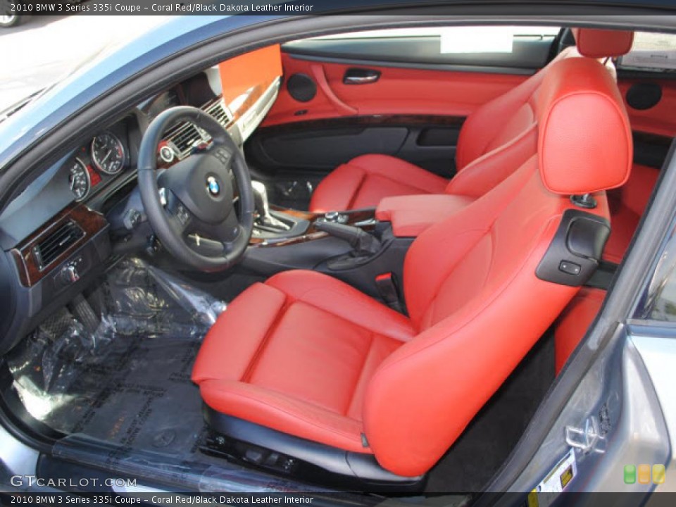 Coral Red/Black Dakota Leather Interior Photo for the 2010 BMW 3 Series 335i Coupe #44892390