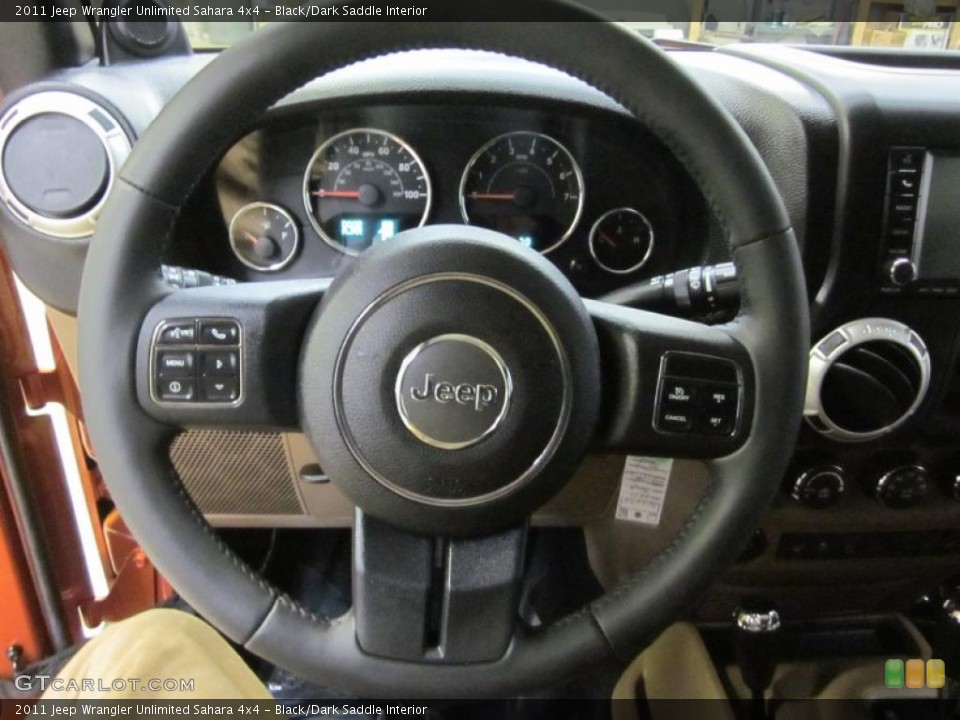 Black/Dark Saddle Interior Steering Wheel for the 2011 Jeep Wrangler Unlimited Sahara 4x4 #44892609