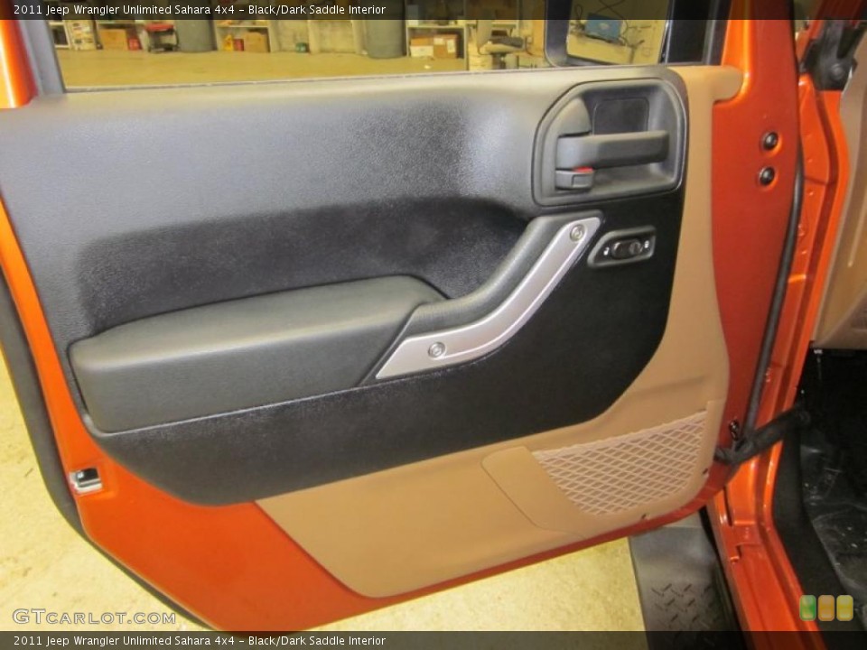 Black/Dark Saddle Interior Door Panel for the 2011 Jeep Wrangler Unlimited Sahara 4x4 #44892693