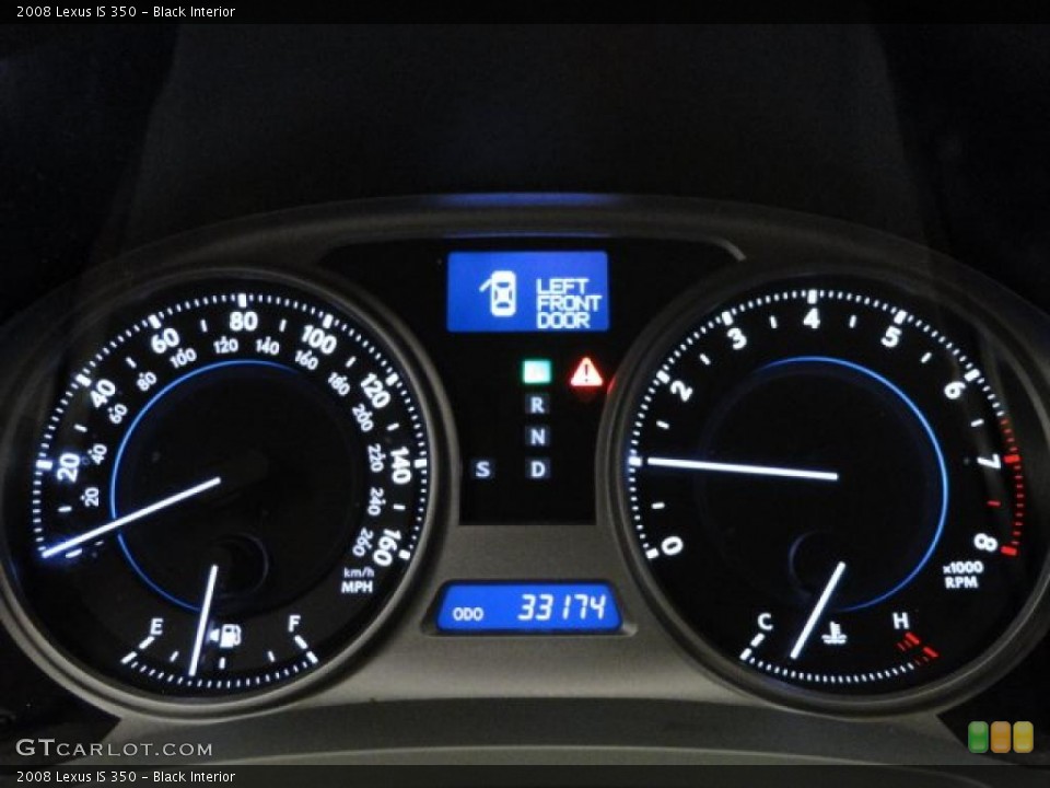 Black Interior Gauges for the 2008 Lexus IS 350 #44893929