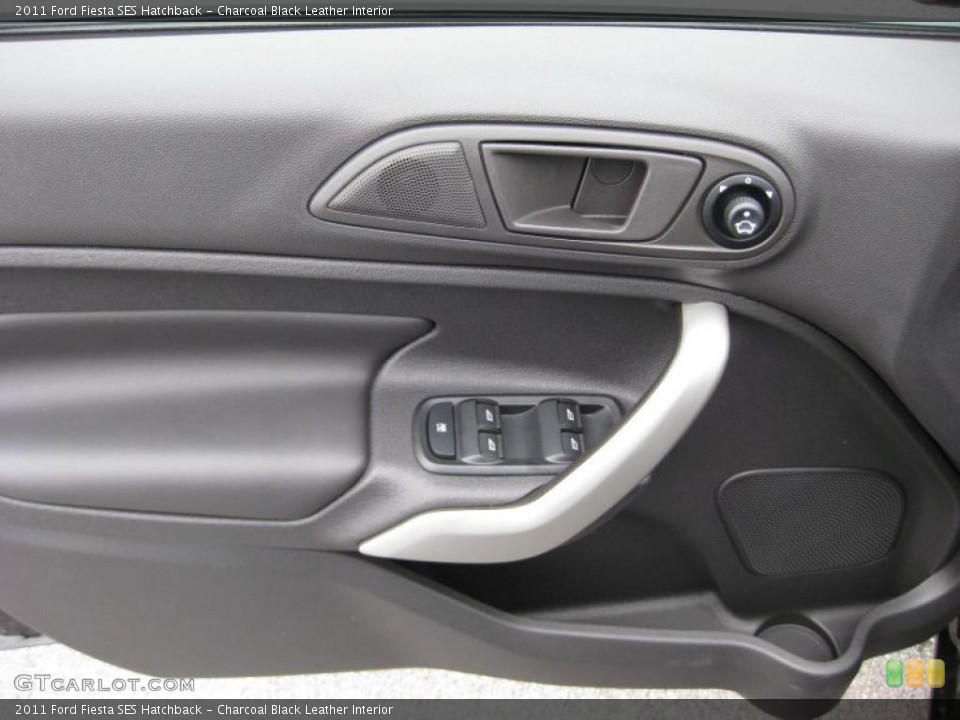 Charcoal Black Leather Interior Door Panel for the 2011 Ford Fiesta SES Hatchback #44896734