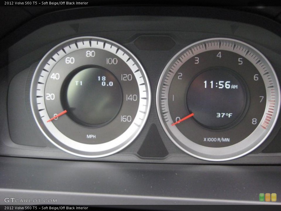 Soft Beige/Off Black Interior Gauges for the 2012 Volvo S60 T5 #44897886
