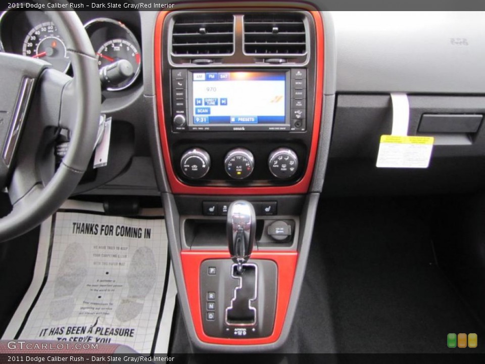 Dark Slate Gray/Red Interior Controls for the 2011 Dodge Caliber Rush #44913163