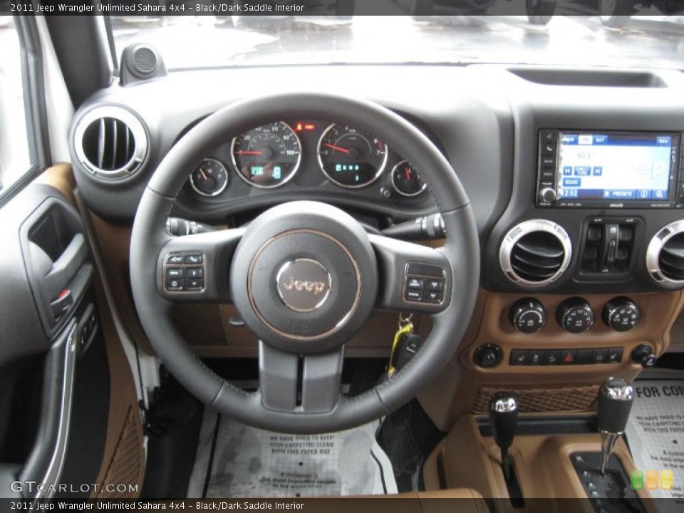Black/Dark Saddle Interior Steering Wheel for the 2011 Jeep Wrangler Unlimited Sahara 4x4 #44914608