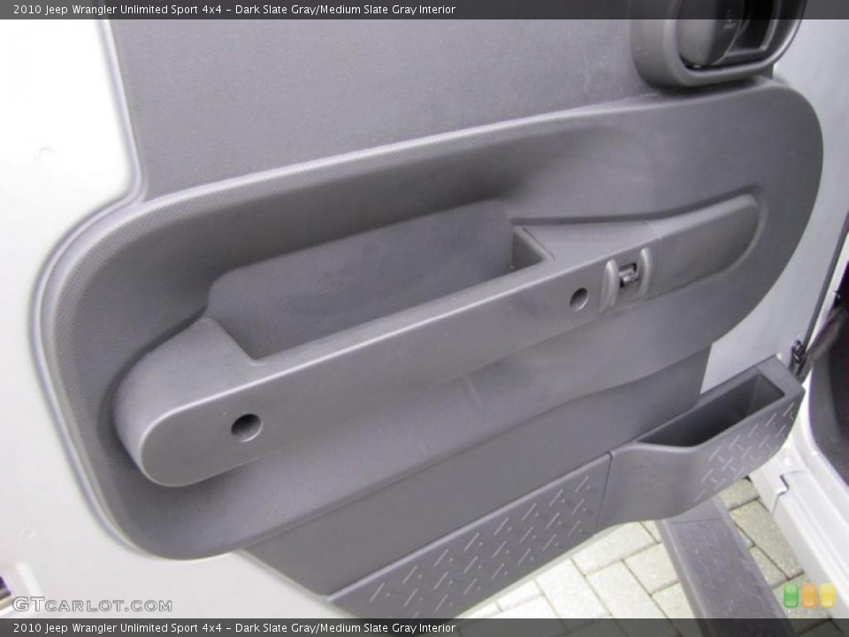 Dark Slate Gray/Medium Slate Gray Interior Door Panel for the 2010 Jeep Wrangler Unlimited Sport 4x4 #44917820