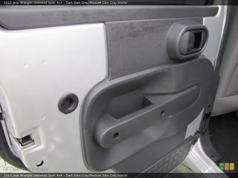 Dark Slate Gray/Medium Slate Gray Interior Door Panel for the 2010 Jeep Wrangler Unlimited Sport 4x4 #44917848