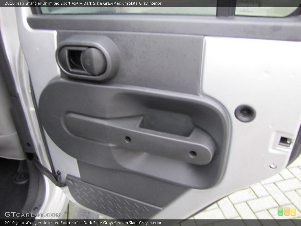 Dark Slate Gray/Medium Slate Gray Interior Door Panel for the 2010 Jeep Wrangler Unlimited Sport 4x4 #44917892
