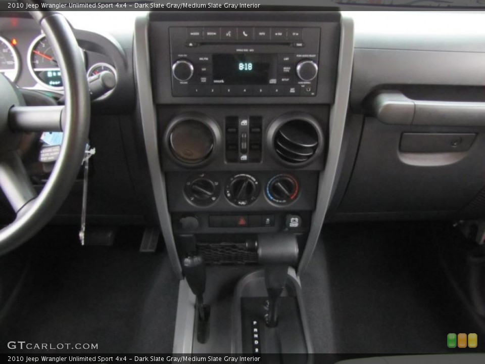 Dark Slate Gray/Medium Slate Gray Interior Controls for the 2010 Jeep Wrangler Unlimited Sport 4x4 #44917952