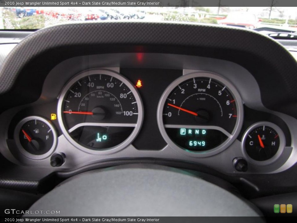 Dark Slate Gray/Medium Slate Gray Interior Gauges for the 2010 Jeep Wrangler Unlimited Sport 4x4 #44917992