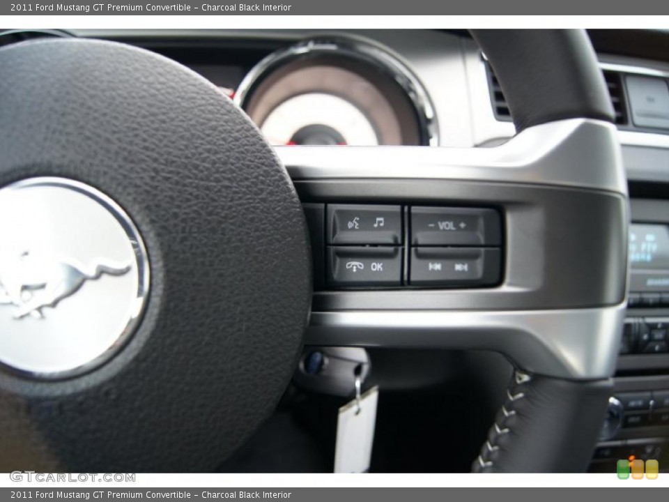 Charcoal Black Interior Controls for the 2011 Ford Mustang GT Premium Convertible #44919720