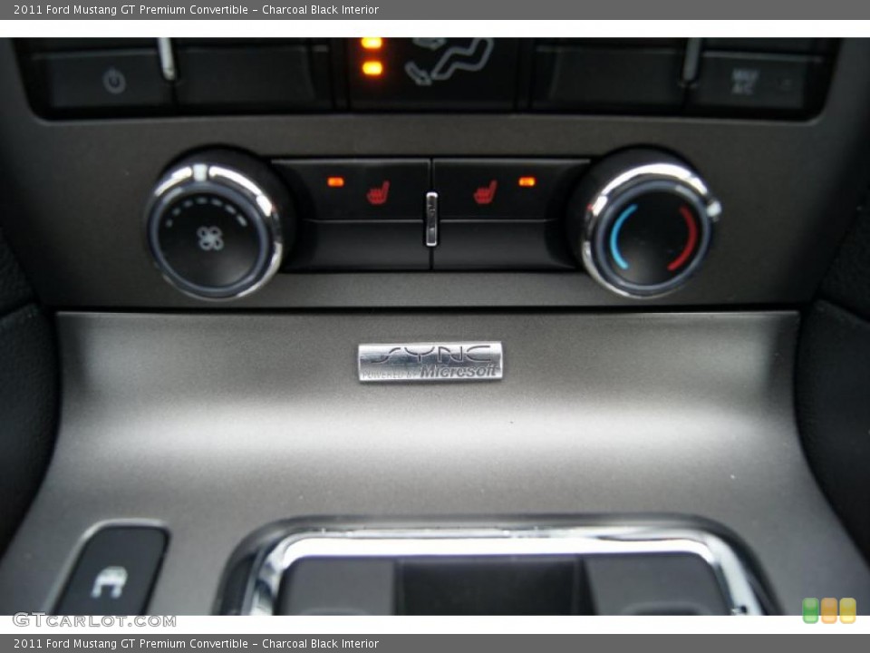 Charcoal Black Interior Controls for the 2011 Ford Mustang GT Premium Convertible #44919796