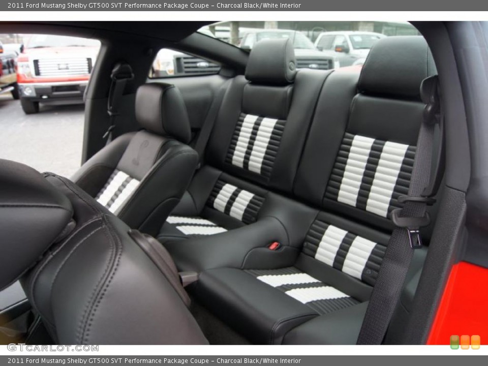 Charcoal Black/White Interior Photo for the 2011 Ford Mustang Shelby GT500 SVT Performance Package Coupe #44920072