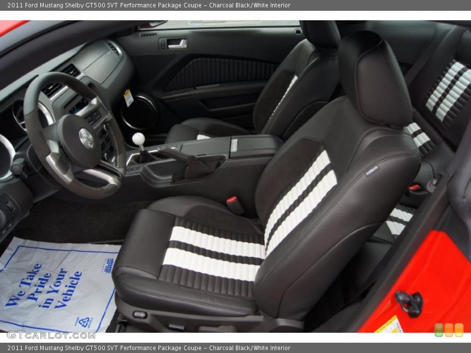 Charcoal Black/White Interior Photo for the 2011 Ford Mustang Shelby GT500 SVT Performance Package Coupe #44920264