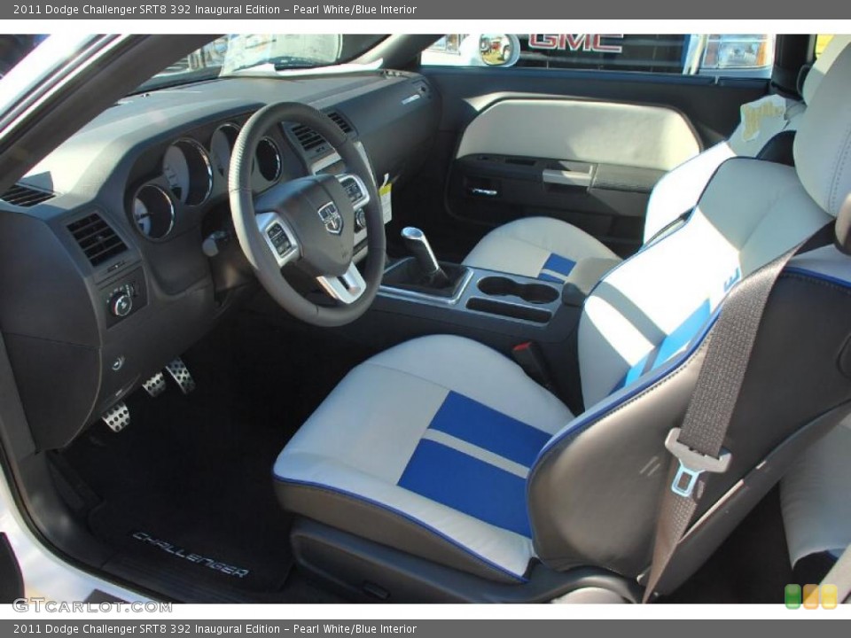 Pearl White/Blue Interior Prime Interior for the 2011 Dodge Challenger SRT8 392 Inaugural Edition #44924095