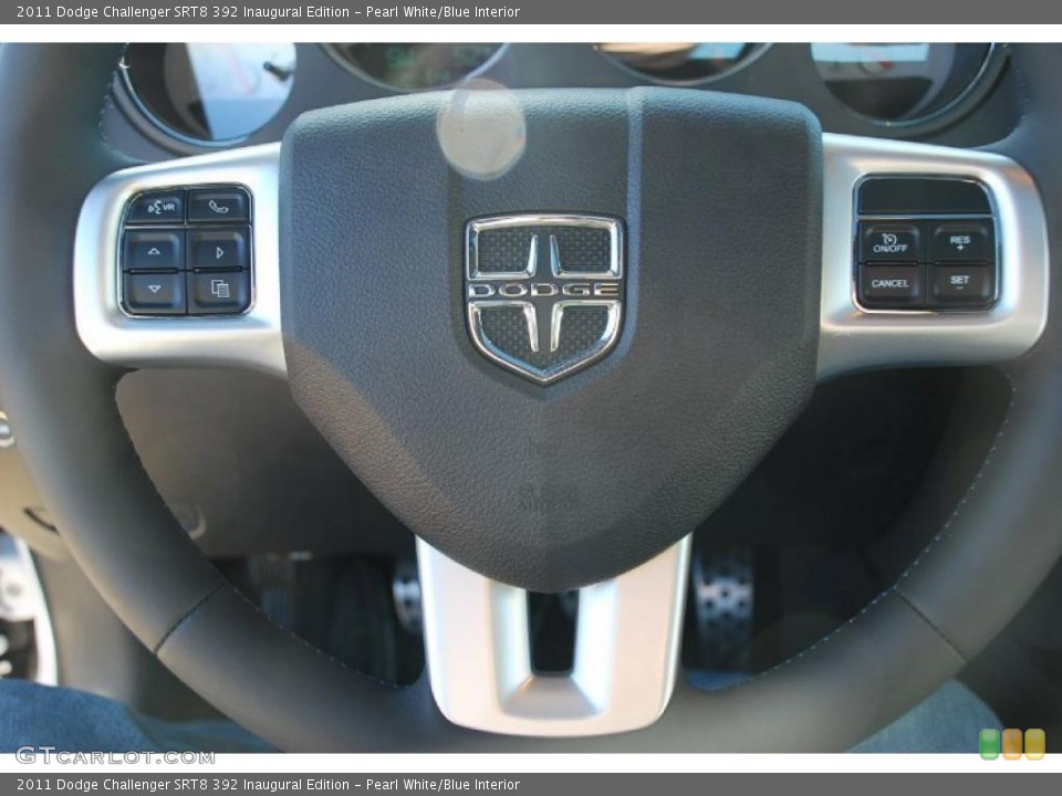 Pearl White/Blue Interior Controls for the 2011 Dodge Challenger SRT8 392 Inaugural Edition #44924328