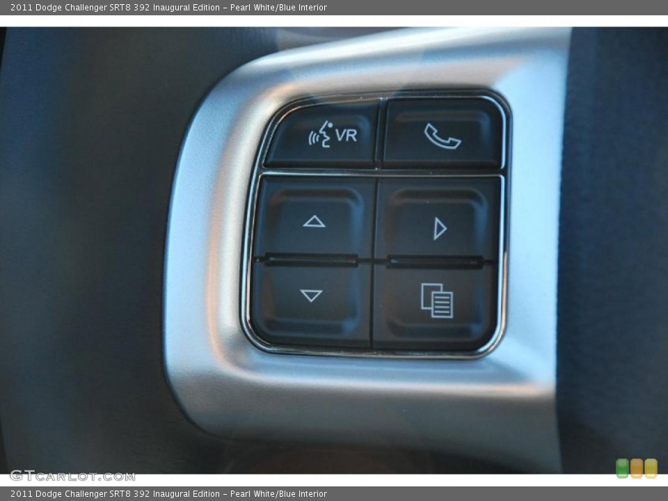 Pearl White/Blue Interior Controls for the 2011 Dodge Challenger SRT8 392 Inaugural Edition #44924440