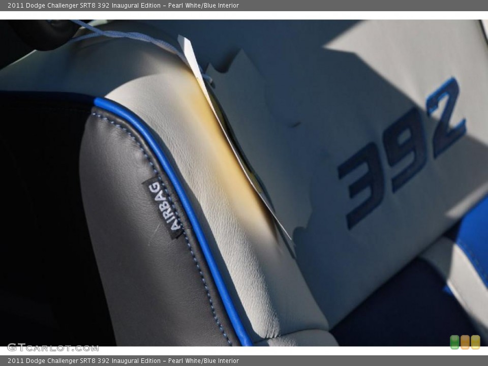 Pearl White/Blue Interior Photo for the 2011 Dodge Challenger SRT8 392 Inaugural Edition #44924561