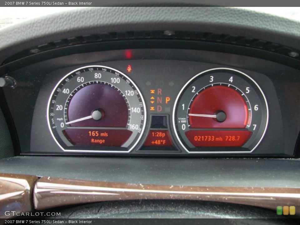 Black Interior Gauges for the 2007 BMW 7 Series 750Li Sedan #44929909