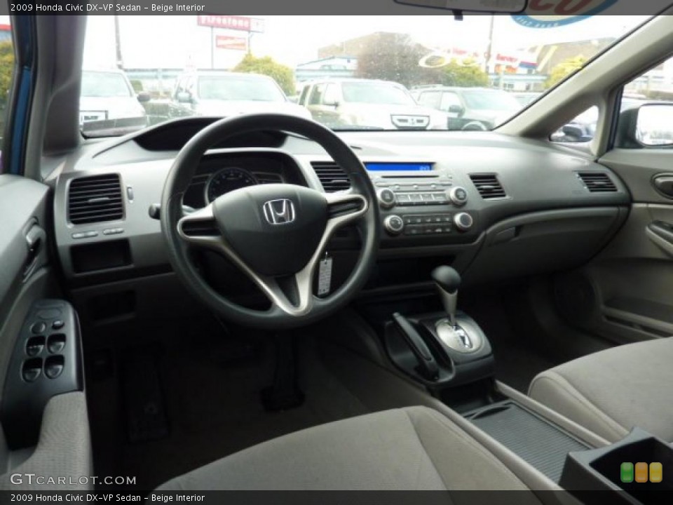 Beige Interior Prime Interior for the 2009 Honda Civic DX-VP Sedan #44935597