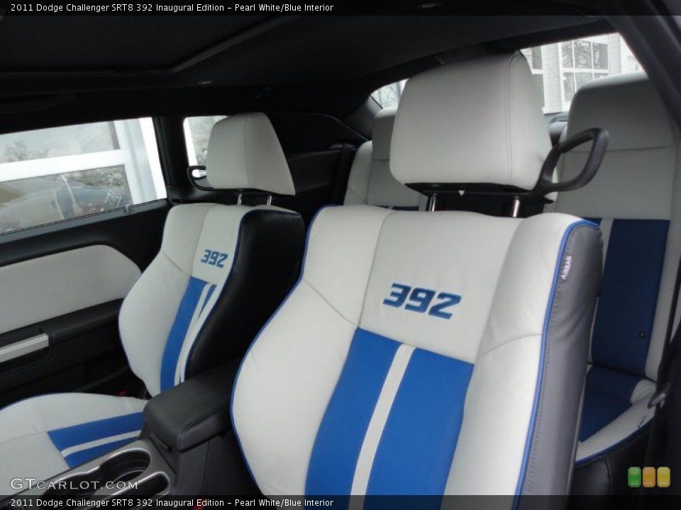 Pearl White/Blue Interior Photo for the 2011 Dodge Challenger SRT8 392 Inaugural Edition #44941745